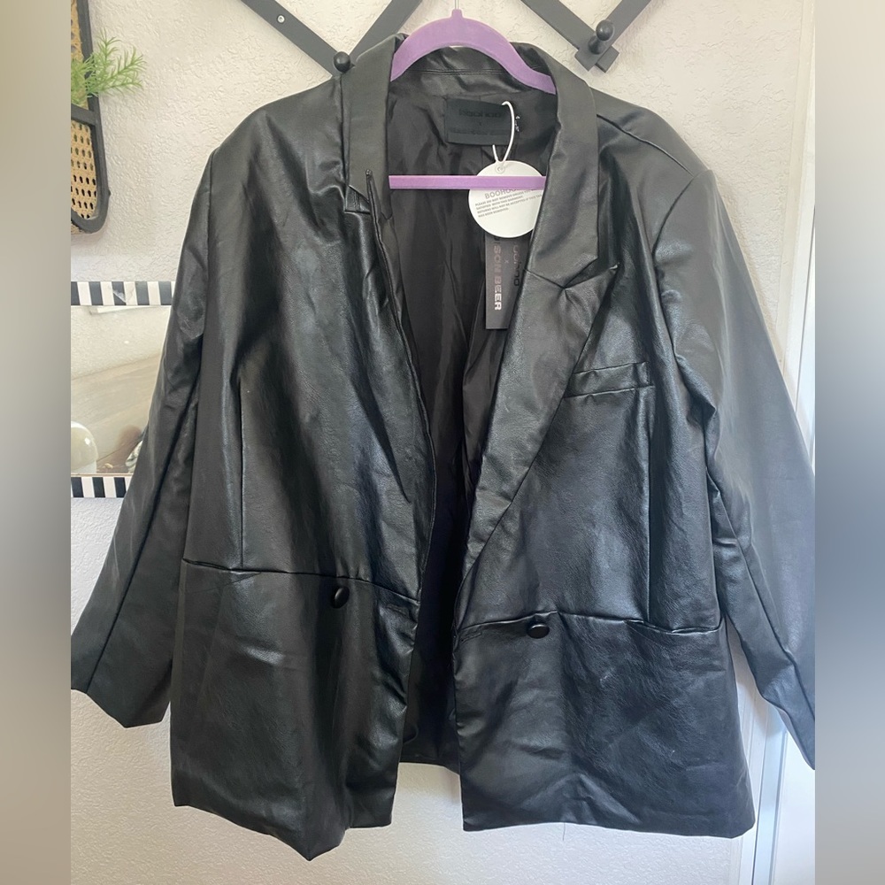 Faux leather blazer NWT